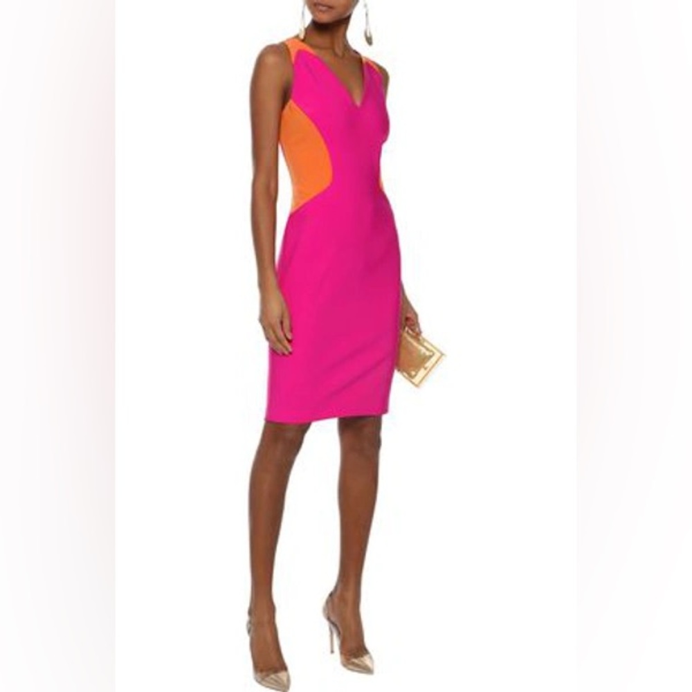 NWT Hot Pink Mugler sleeveless midi dress